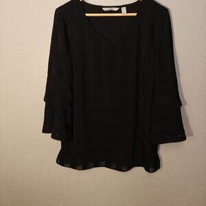 Issacmizrahi Live Women's Black Woven Top Size L